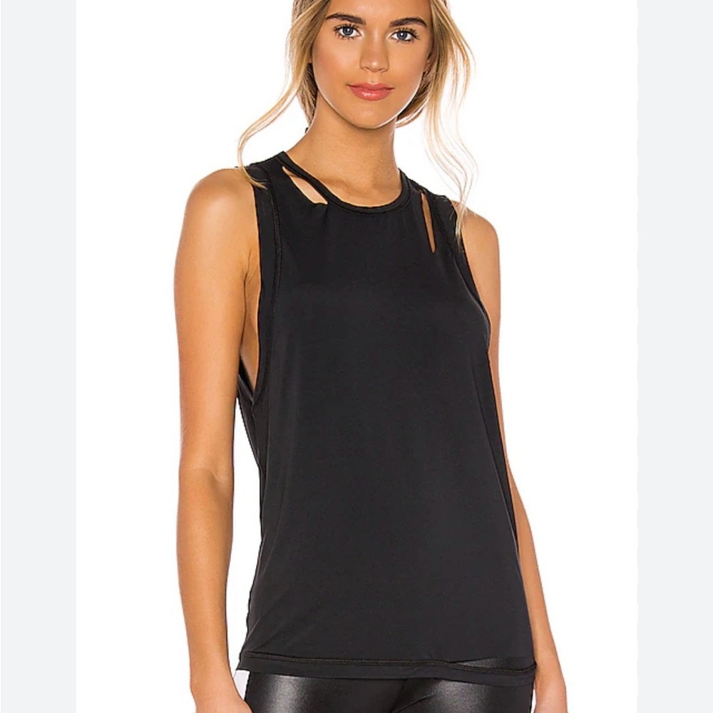 NWT Stillwater Cutout Black Sleeveless Tunic Tank Top Size Medium
